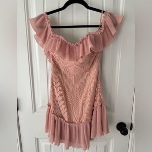 Hello Molly Blush Pink Something To Be Said Mini Dress Women’s Size Small